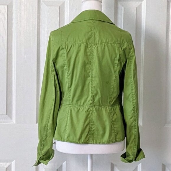 ANN TAYLOR LOFT Women's Lightweight Snap Up Jacket   Size 6  Green NWOT - Picture 2 of 8